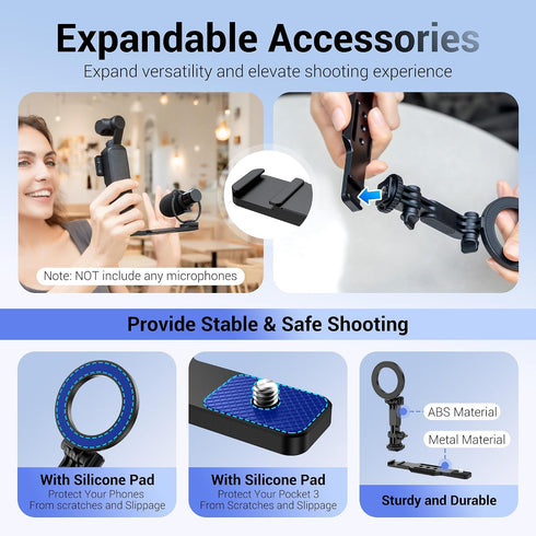 JJC 4 1/4" 20 Insta360 X5 X4 X3 4/3 Pocket Magnetic Phone Mount with Screw & Thread, Phone Holder for / Pocket / Xtra