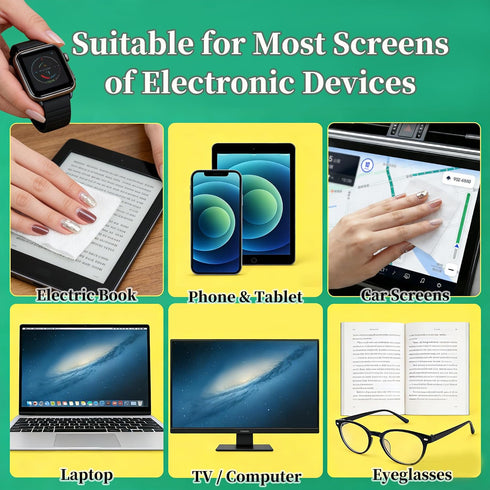 120 Count Screen Cleaner Lens Wipes for Electronics, Eyeglass Cleaning Wipe for Screens Individually Wrapped