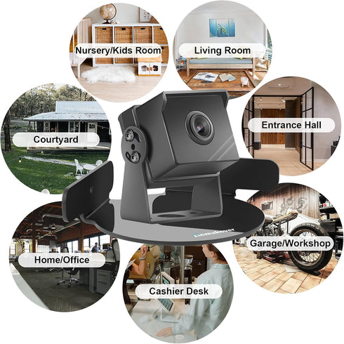 Homakover 2 Pack Acrylic Mini Circular Corner Shelf Mount for Security Cameras, Baby Monitors, Plants & More, Universal