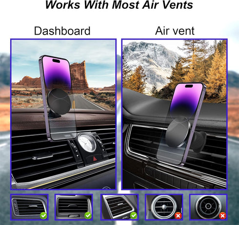 UBeesize Magnetic Car Phone Holder, 360 Swivel, Easy Access, Compatible with iPhone 14/13 Pro/Max/Mini