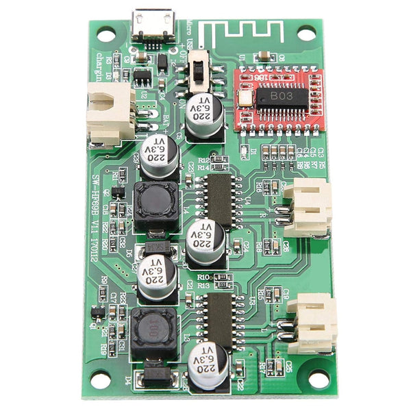 DC 5V/3.7V Lithium Battery Dual Channel 2x6W Micro USB Port Bluetooth Amplifier Board for Electronics Projects