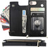 Bocasal Crossbody Wallet Case for iPhone SE 2022/SE 2020/7/8, Zipper Card Slot Protector, Shockproof Purse Cover (Black)