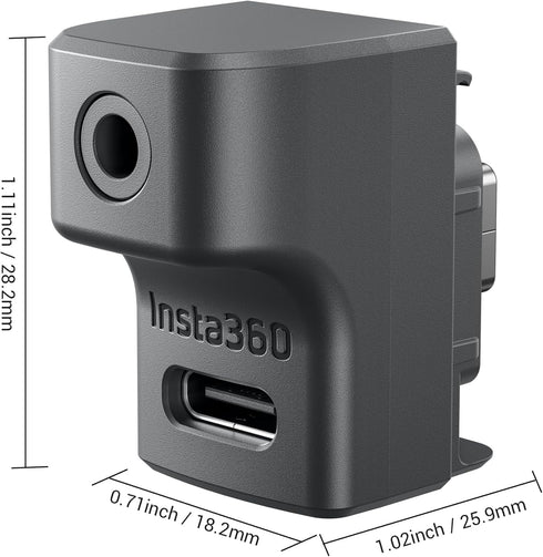 CYNOVA Insta 360 Ace Pro Mic Adapter: Compatible with Insta360 Ace Accessories, External Microphones Type-C and 3.5mm