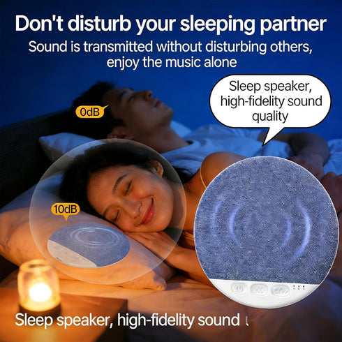 Generic Sleep Speaker Under Pillow with White Noise and Timer - Bone Conduction Under Pillow Sleep Speaker, for Bed