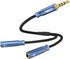 MillSO 3.5mm 4 Pole TRRS Audio Splitter Cable, Nylon Braided Stereo Aux Splitter for 2 Headsets, 1 FT
