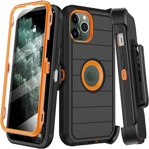 Shop iPhone 11 Pro Max Case (6.5") - Heavy Duty, Military Grade, Shockproof, with Belt Clip Holster & Screen Protector