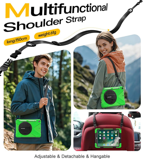 BRAECN Protective Shock-Proof Silicone Case for iPad 6th/5th Generation, Built-in Pencil Holder, 360 Degree Rotating