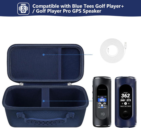 Supmay Hard Carrying Case for Blue Tees Golf Player+ / Golf Player Pro GPS Speaker with Touch Screen Display, GPS