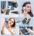 SHANSHUI Ultra Slim Phone Card Holder, Silicone Sticky Wallet Stand for Back of Phone, Black, Compatible with iPhone &