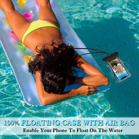7.0" Universal Waterproof Phone Pouch,Floating Cellphone Dry Bag Case with Lanyard,IPX8 Waterproof Phone Case Compatible for iPhone 13/12/11 Pro Max XS Samsung S20 S10 Google,fit Beach Surfing Skiing