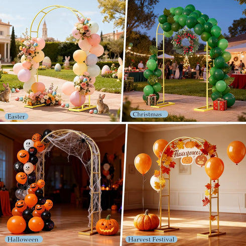 7.2FTx4.3FT Patent Applying DEVISEFUN Balloon Arch Stand,Metal Pergola Arbors,Garden Arbors and Arches Trellis