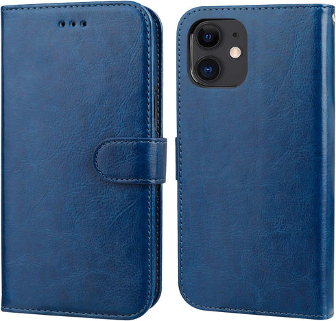 Bocasal Wallet Case for iPhone 11 with Card Holder, PU Leather Magnetic Detachable Kickstand, Shockproof Wrist Strap,