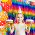 Sparkly Rainbow Foil Fringe Curtain, Metallic Streamers Tinsel Party Backdrop Decorations - 2 Packs