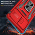 Samsung Galaxy A42 5G Case with Slide Camera Cover, Military Grade Shockproof Armor Heavy Duty Case - Red
