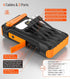 Solar Power Bank 20,000mAh with Hand Crank and 4 Cables, 22.5W Fast Charge, 5 Outputs, SOS Flashlights, Carabiner