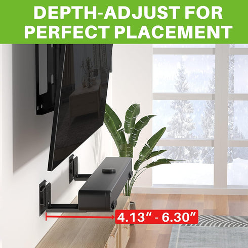 USX MOUNT Studless Soundbar Wall Mount, Universal Drywall Brackets for Most Soundbars, Holds up to 22 Lbs, Depth