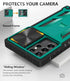 Case for Samsung Galaxy S22 Ultra: Rugged Protective Mobile Phone Cover with Kickstand & Slide - Green