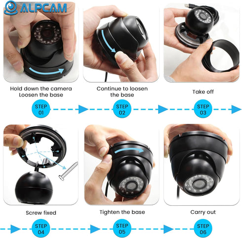 USB Security Camera Outdoor Dome Webcam, 720P Day & Night Vision, Waterproof Camera for Car Park Baby Monitor Home