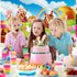 Blulu Large Candy Backdrop Birthday Party Banner, Colorful Polyester Sweet Donut Decoration, 72.8 x 43.3 Inch