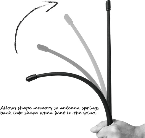 RYDONAIR Antenna for Jeep Wrangler All Models 2007-2025 & Gladiator 2020-2025, 13 inches Flexible Rubber