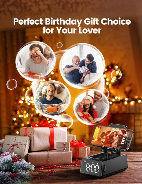 Birthday Gifts for Men Women, Bluetooth Speaker Cell Phone Stand with Anti-Slip Base, Unique Gadget for Him, Her, Dad,