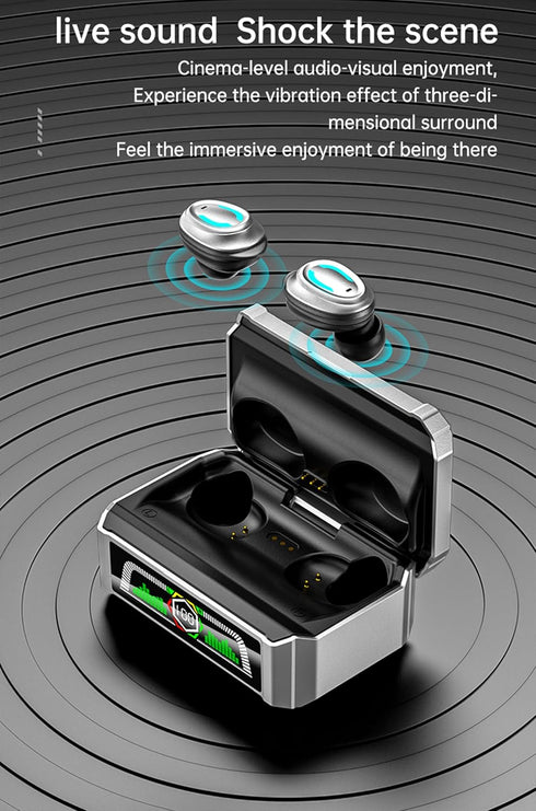 True Wireless Earbuds, 2024 Bluetooth Headphones 5.3, Waterproof Touch Control Ear Buds, In-Ear Built-in Mic, LED Power