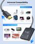 WARRKY HDMI Splitter 4K, 1x2 HDMI Display Duplicate/Mirror, USB-C Powered Splitter with Metal Shell and Braided Cable