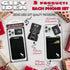 Double Pocket Gecko Phone Wallet - Smartphone Adhesive Card Holder, Mobile Stick on Spandex Pocket (BLACK-WHITE)