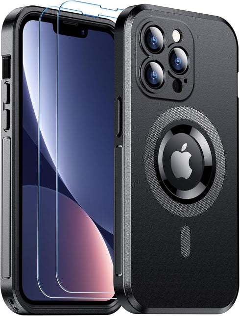 Temdan Magnetic iPhone 13 Pro Case - Black, Military Grade Drop Protection, Shockproof, Compatible with MagSafe.