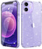 MIODIK Clear Glitter iPhone 12 & 12 Pro Case, Shockproof Slim Cover with Stand, Non-Slip, 6.1 Inch - Sparkle Clear