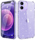 MIODIK Clear Glitter iPhone 12 & 12 Pro Case, Shockproof Slim Cover with Stand, Non-Slip, 6.1 Inch - Sparkle Clear