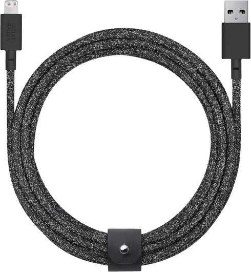 Native Union BELT Cable XL - 10ft Durable Lightning to USB Charging Cable with Leather Strap, compatible with iPhone