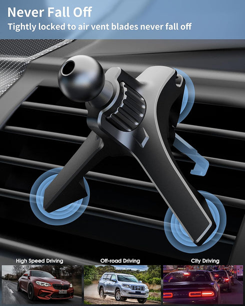 ZOOAUX Universal Air Vent Clip for Wireless Car Charger & Mount, Ultra Strong Anti-Shake Grip for Most Car Phone Holders