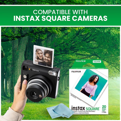 Fujifilm Instax Square Instant Film - 20 Exposures (20 Sheets) for Fujifilm Instax Square Camera + BluebirdSales