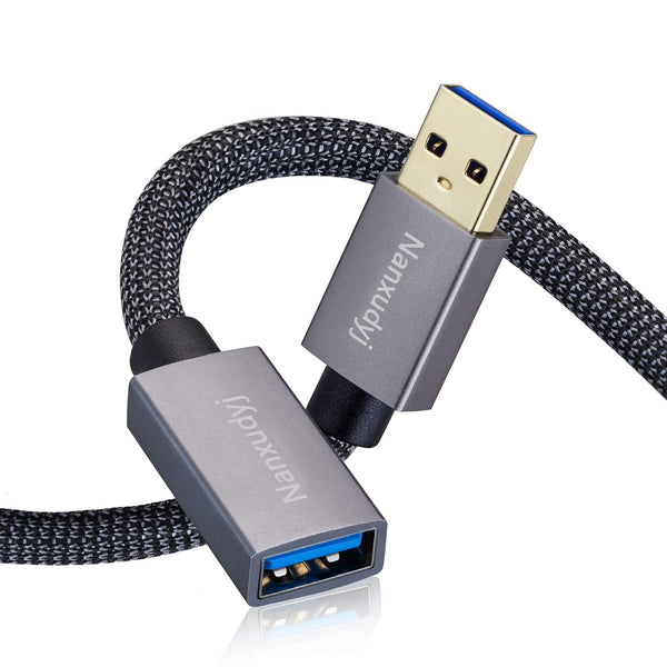 Nanxudyj USB 3.0 Extension Cable 1ft/0.3m, USB Extender Cable Type A Male to