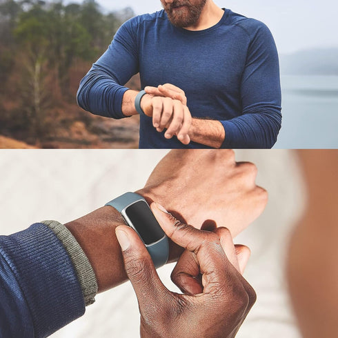 Fitbit Charge 6/5 Screen Protector Case, 2-Pack Soft TPU Rugged Face Cover with Protective Plated Shell