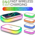Westclox 15 6 Wireless Charging Pad with Fast Watt Wireless Charging, RGB Color Changing Light with Modes, Adjustable