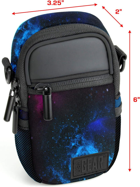 USA Gear Compact Camera Case, Point & Shoot Bag with Accessory Pockets and Rain Cover, Works with Sony, Canon, Nikon,