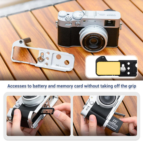 Updated X100V Metal Hand Grip L Bracket for Fuji Fujifilm X100V Camera, Not for X100VI, Access to Battery & Card