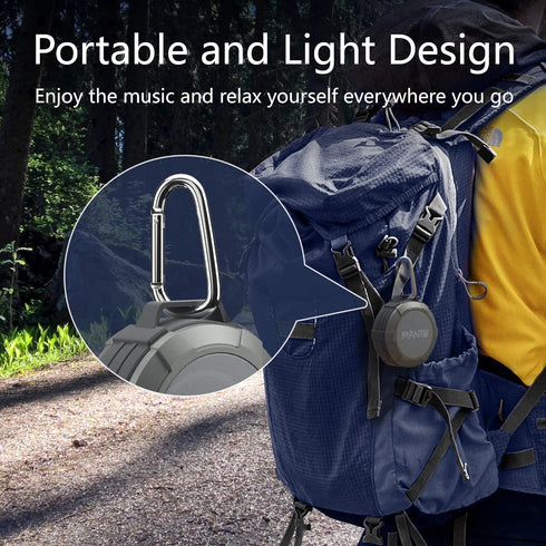 MANTO Cuckoo Portable Bluetooth Shower Speaker, IPX5 Waterproof Wireless Speaker with Stereo Sound for Home, Party,