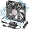 Wathai 120mm x 25mm Waterproof Small Box Fan IP67 12V with AC Plug Speed Controller for Biltong Box, Aquarium