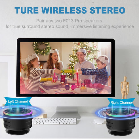 Bluetooth Speakers, IPX7 Waterproof Shower Speaker with LED Display, FM Radio, Suction Cup, Built-in Mic, Best Gifts