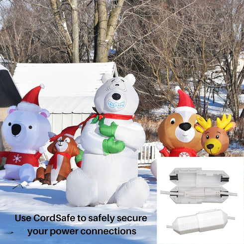 Outdoor Extension Cord Safety Cover, Weather Resistant Durable Plug Protector for Holiday and Patio String Lights