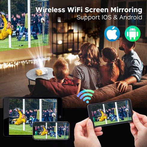 Mini Projector, Portable Movie Projector for Kids, Outdoor Movie Projector Compatible with HDMI, USB
