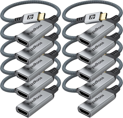 USB C to HDMI Adapter, 10-Pack, 4K Type-C to HDMI Adapter for iPhone 15 Series, MacBook Pro/Air, Surface, Pixelbook