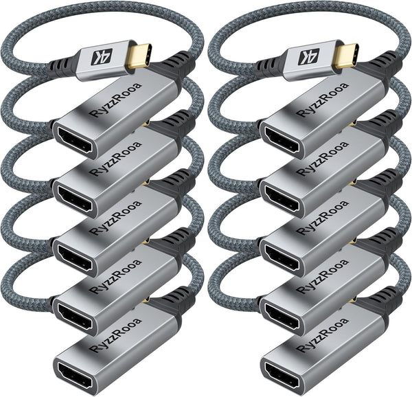 USB C to HDMI Adapter, 10-Pack, 4K Type-C to HDMI Adapter for iPhone 15 Series, MacBook Pro/Air, Surface, Pixelbook