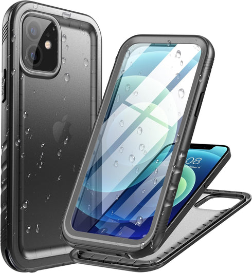 Cozycase Compatible with iPhone 12 Waterproof Case/iPhone 12 Pro Waterproof Case, Full Body Rugged Dustproof Shockproof