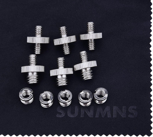 Sunmns 1/4 inch and 3/8 inch Converter Screw Adapter Mount Set for Camera, Tripod, Monopod, Ballhead, Light Stand