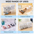 Tatuo 4 Pcs Cable Organizer Box with Wire Ties, Plastic Cord Storage Box with Lid for Home Office Desk Organizers and