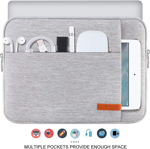Lacdo 14 Inch Laptop Sleeve Case for HP Lenovo Dell ASUS Acer Chromebook 14, Water-Resistant, Gray